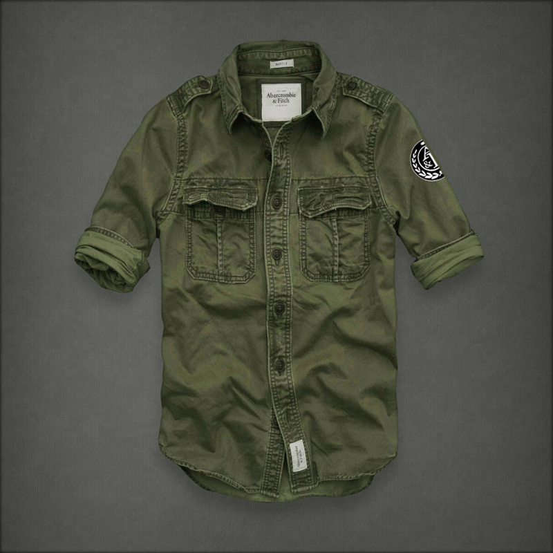 Abercrombie Fitch Hombres Lavado Algodón Camisa AF7038